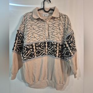 Bonnie And Bill By Holly VINTAGE Black Patterned Women's Sweater